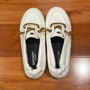 White Sperry shoes. Worn once.